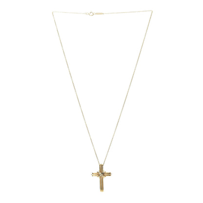 Tiffany 18K Yellow Gold Cross Pendant Necklace 3 of 6