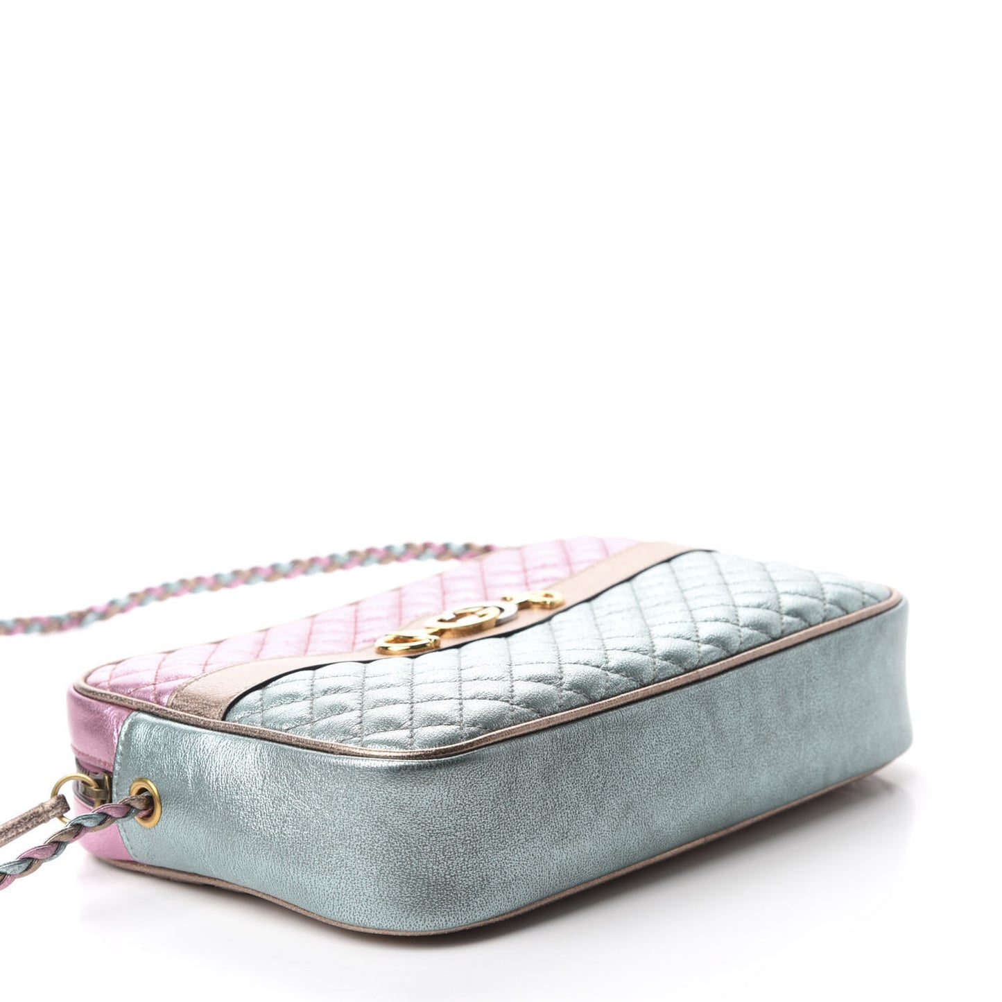 Laminated Nappa Trapuntata Small Zumi Shoulder Bag Rosa Lago Rame