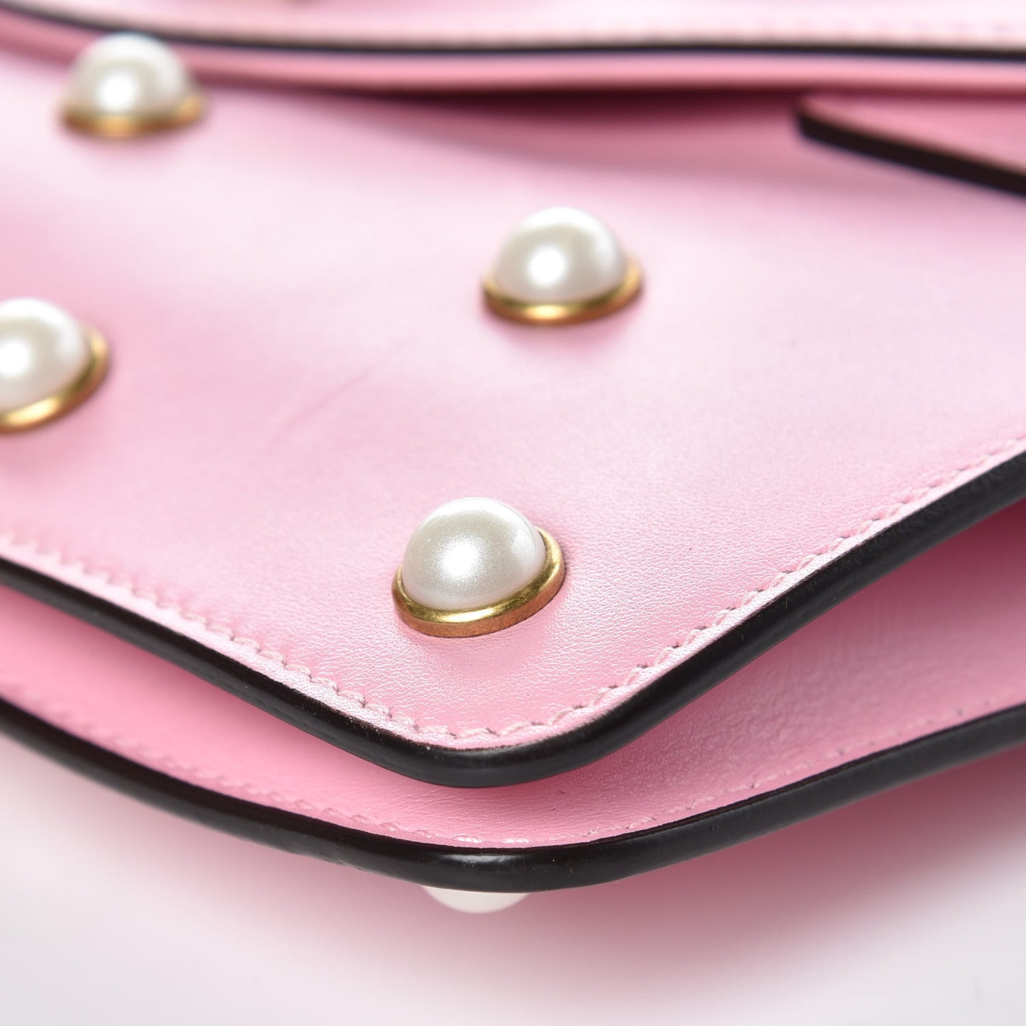 Nappa Pearl Studded Mini Queen Margaret Broadway Shoulder Bag Sugar Pink