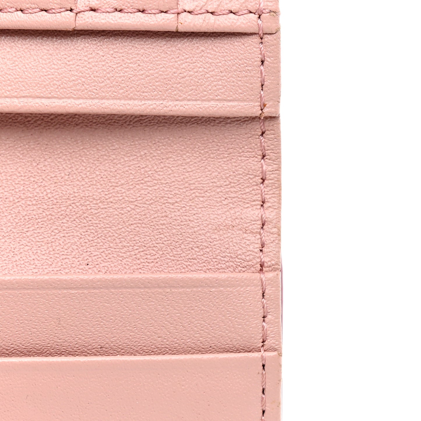 Grained Calfskin Mina Mini Wallet Pink Blush