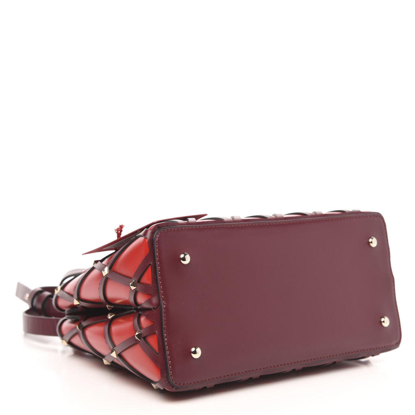 Smooth Calfskin Quilted Small Beehive Tote Red