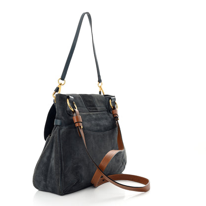 Chloe Suede Medium Lexa Shoulder Bag Silver Blue 3 of 12