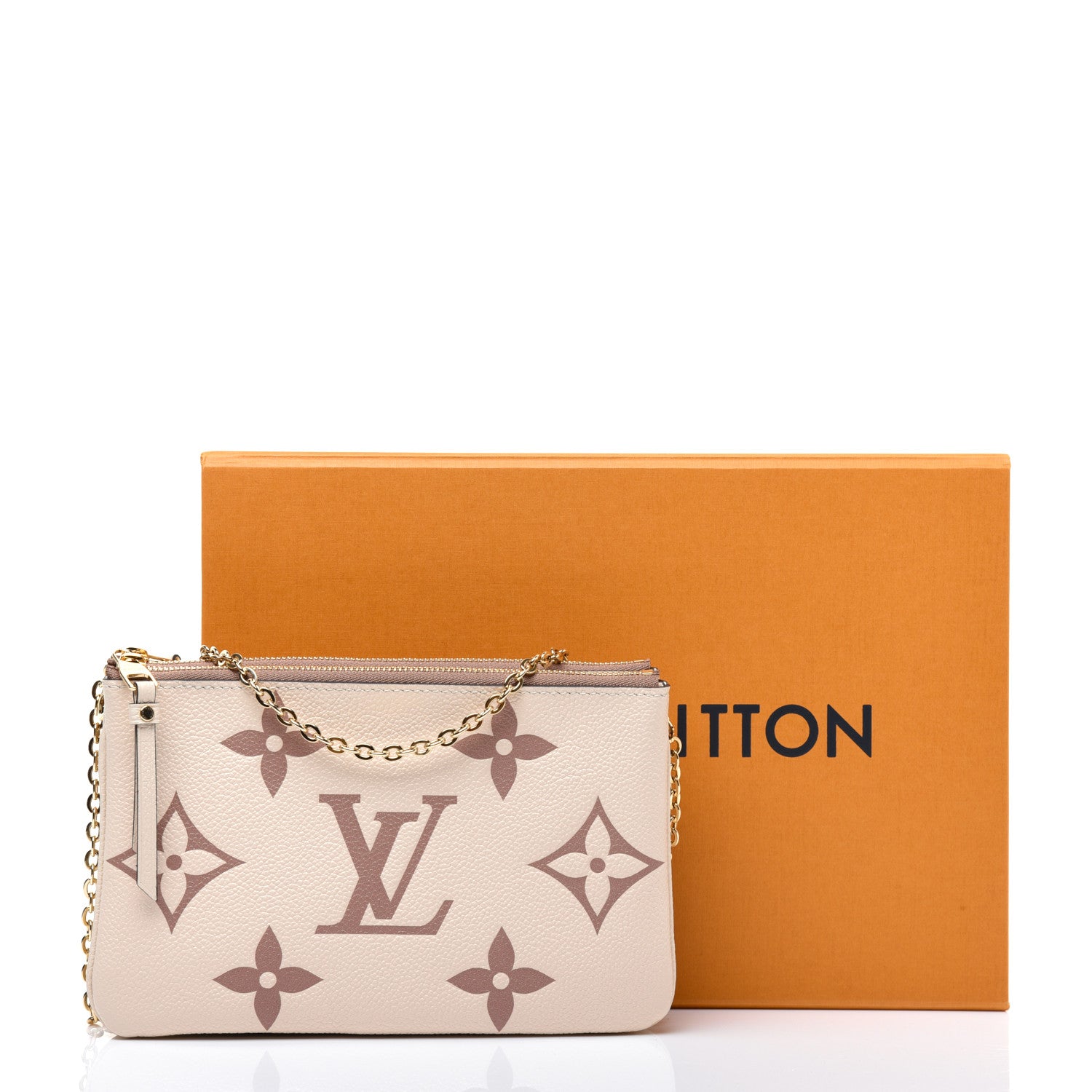 Louis Vuitton Empreinte Monogram Giant Double Zip Pochette Creme Bois De Rose 11 of 11