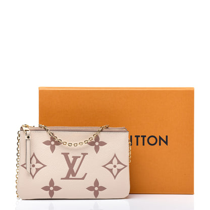 Louis Vuitton Empreinte Monogram Giant Double Zip Pochette Creme Bois De Rose 11 of 11