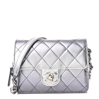 Chanel Metallic Lambskin Like A Wallet Flap Silvery Black 1 of 10
