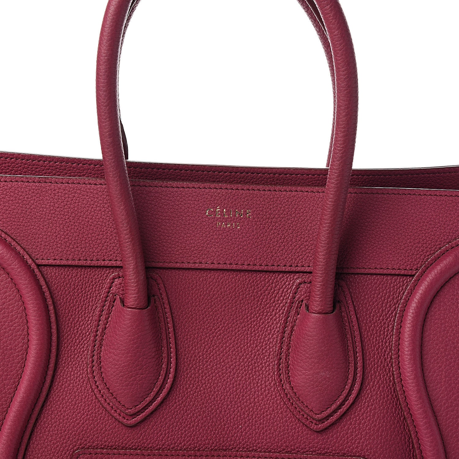 Celine Baby Drummed Calfskin Micro Luggage Plum 9 of 9