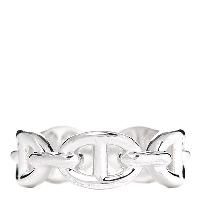 Hermes Sterling Silver PM Chaine d'Ancre Enchainee Band Ring 51 5.75 3 of 6