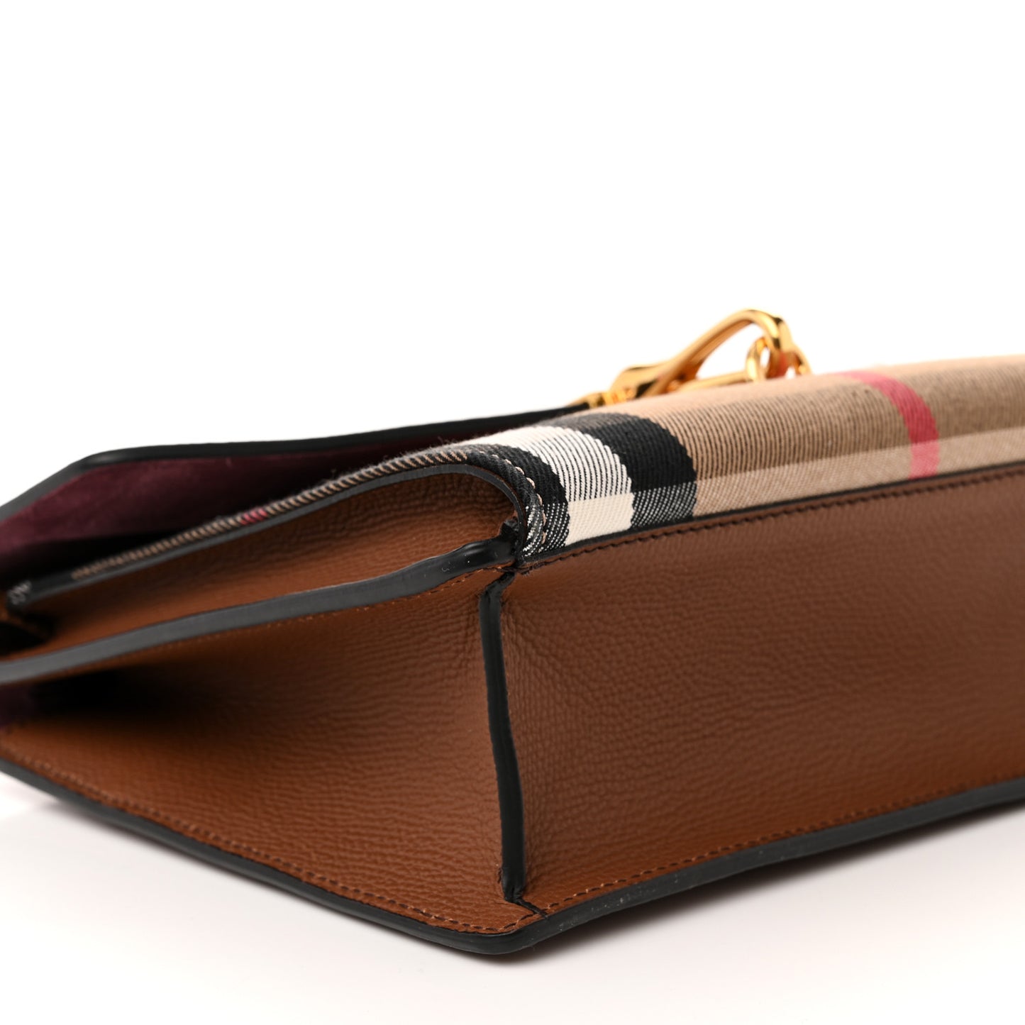 Derby Calfskin House Check Small Macken Crossbody Bag Tan