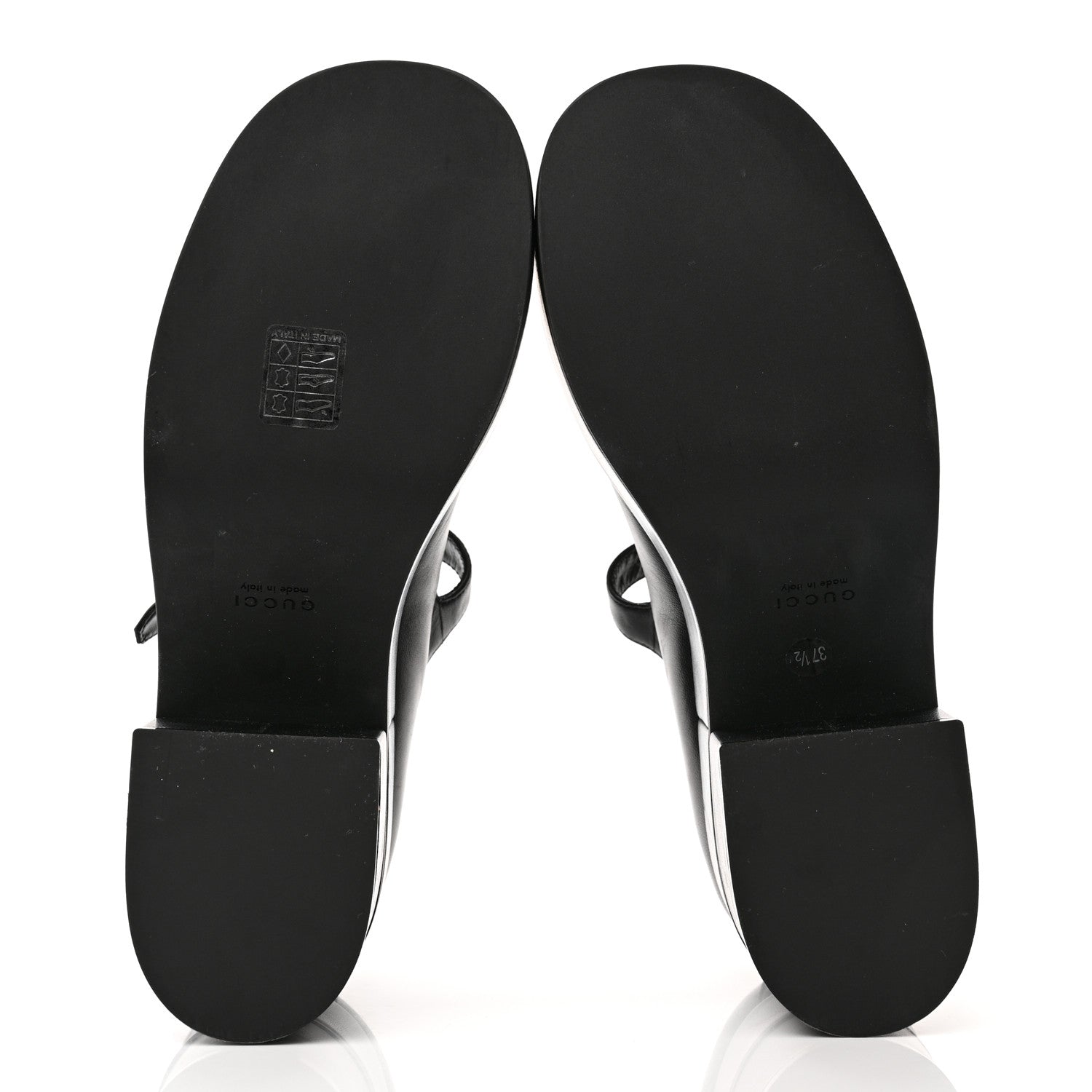 Gucci Nappa Cut Out Mary Jane Platform Loafers 37.5 Black 5 of 11