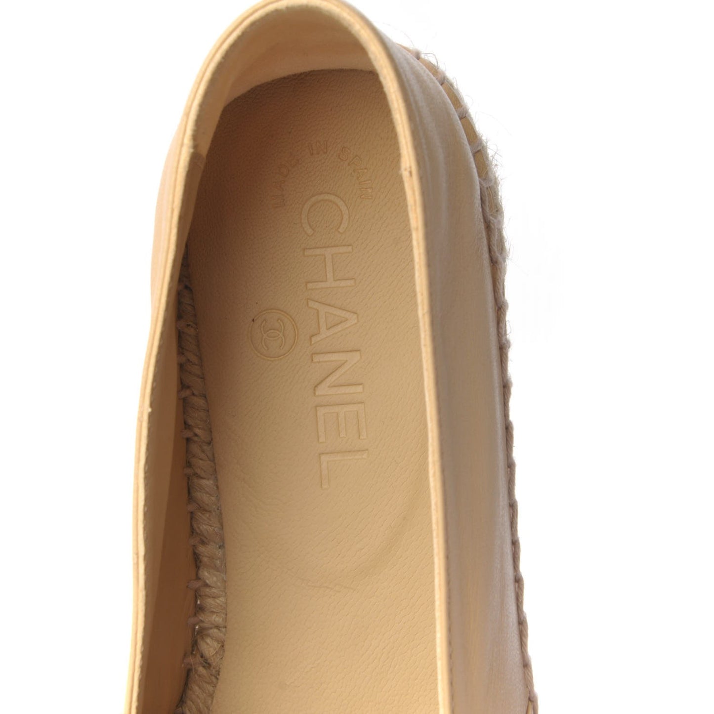 Lambskin CC Espadrilles 41 Beige Black