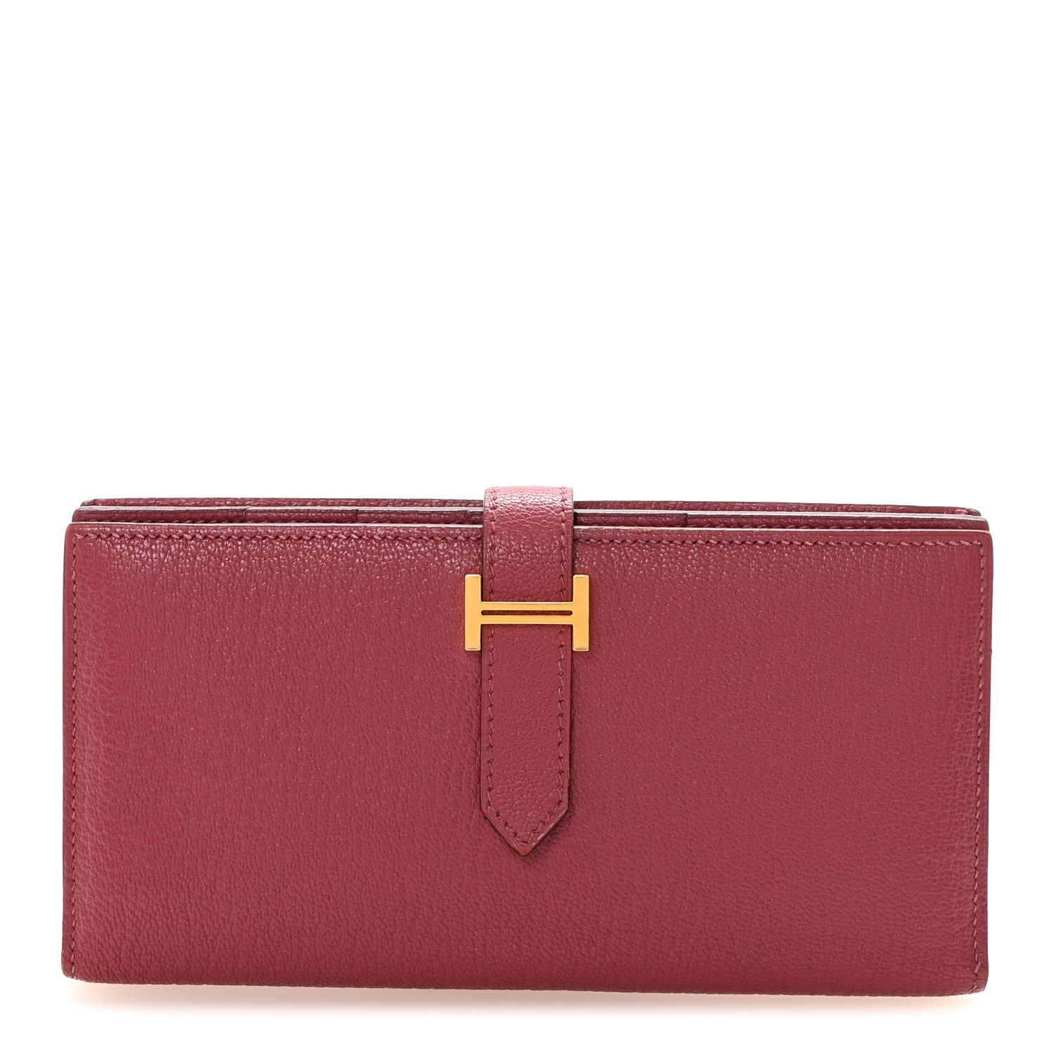 Hermes Chèvre Mysore Bearn Gusset Wallet Bois de Rose 1 of 6