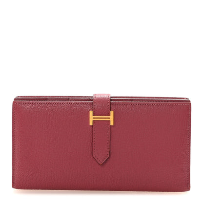Hermes Chèvre Mysore Bearn Gusset Wallet Bois de Rose 1 of 6