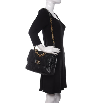 Chanel Goatskin Quilted Large Chanel 19 Flap Black 2 of 11