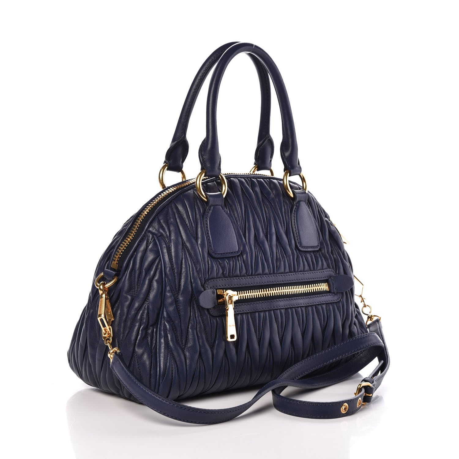 Miu Miu Nappa Matelasse Bauletto Top Handle Bleuette 4 of 8