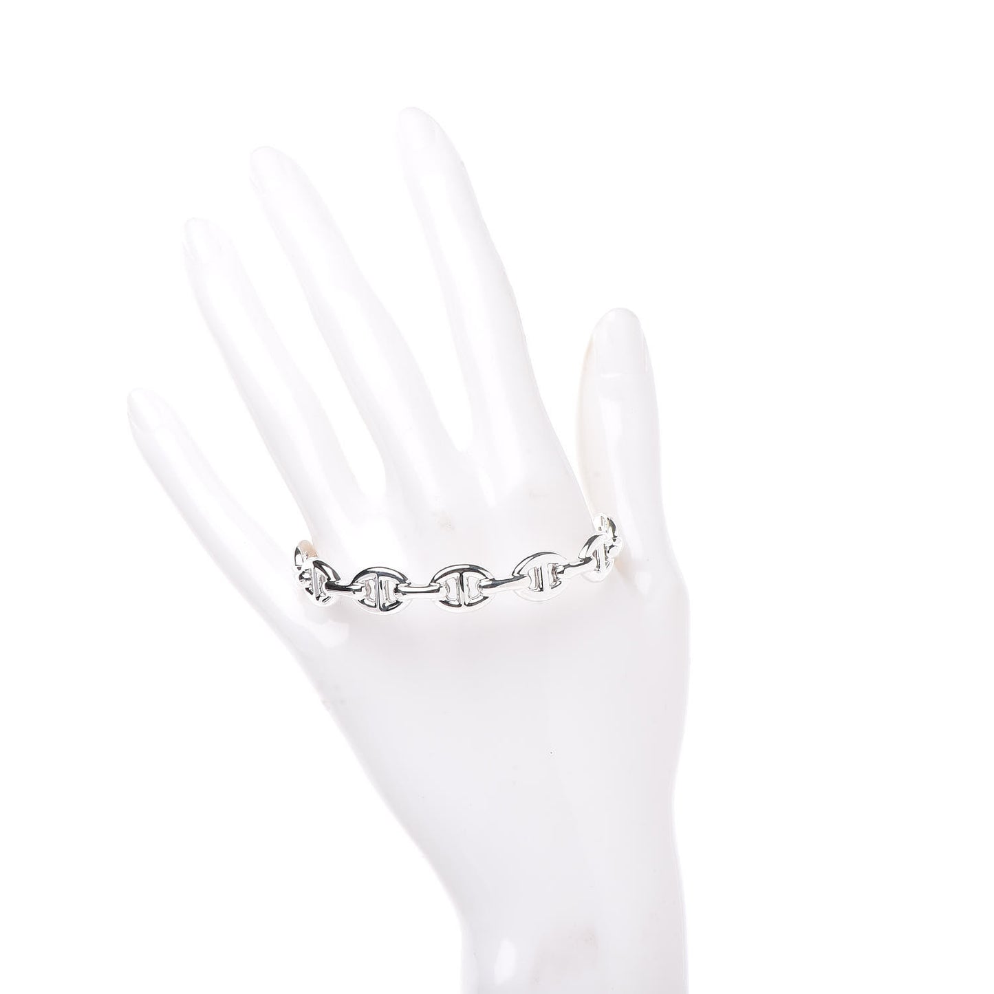 Sterling Silver MM Chaine d'Ancre Enchainee Cuff Bracelet ST