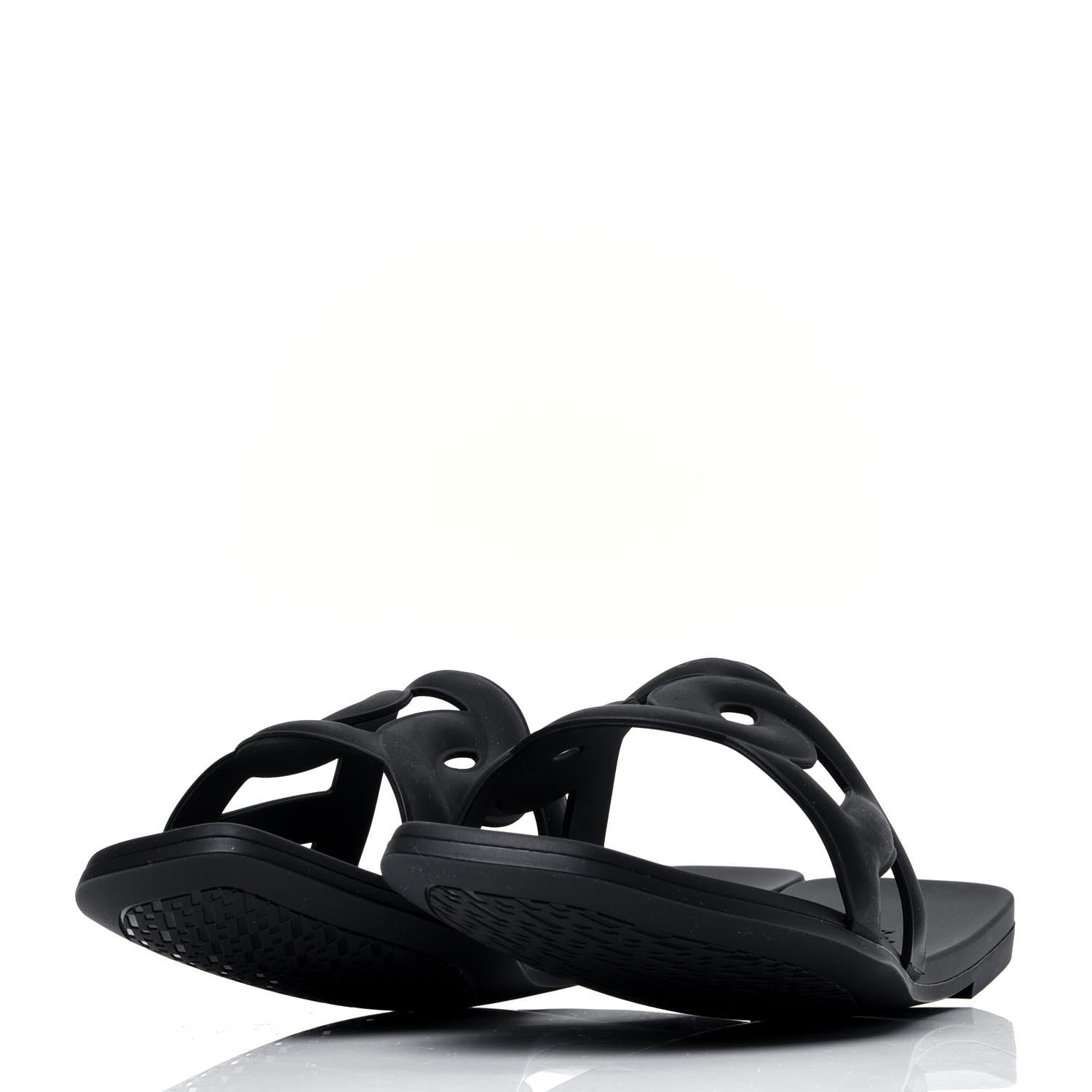 Hermes Rubber Aloha Sandals 38 Black 4 of 9