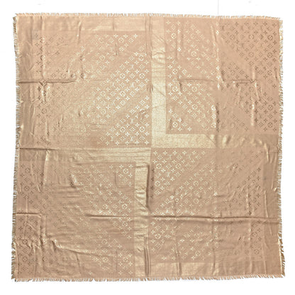 Louis Vuitton Silk Wool Monogram Rock Shawl Gold 1 of 4