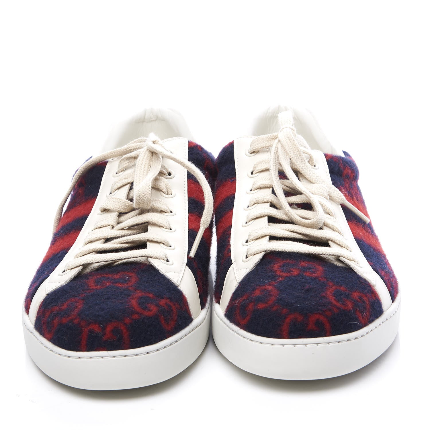 Gucci Covered Wool Big GG Monogram Mens Sneakers 11 Blue Red Mystic White 3 of 11