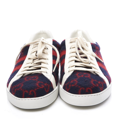 Gucci Covered Wool Big GG Monogram Mens Sneakers 11 Blue Red Mystic White 3 of 11