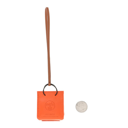 Hermes Milo Lambskin Swift Shopping Bag Charm Feu Gold 2 of 5