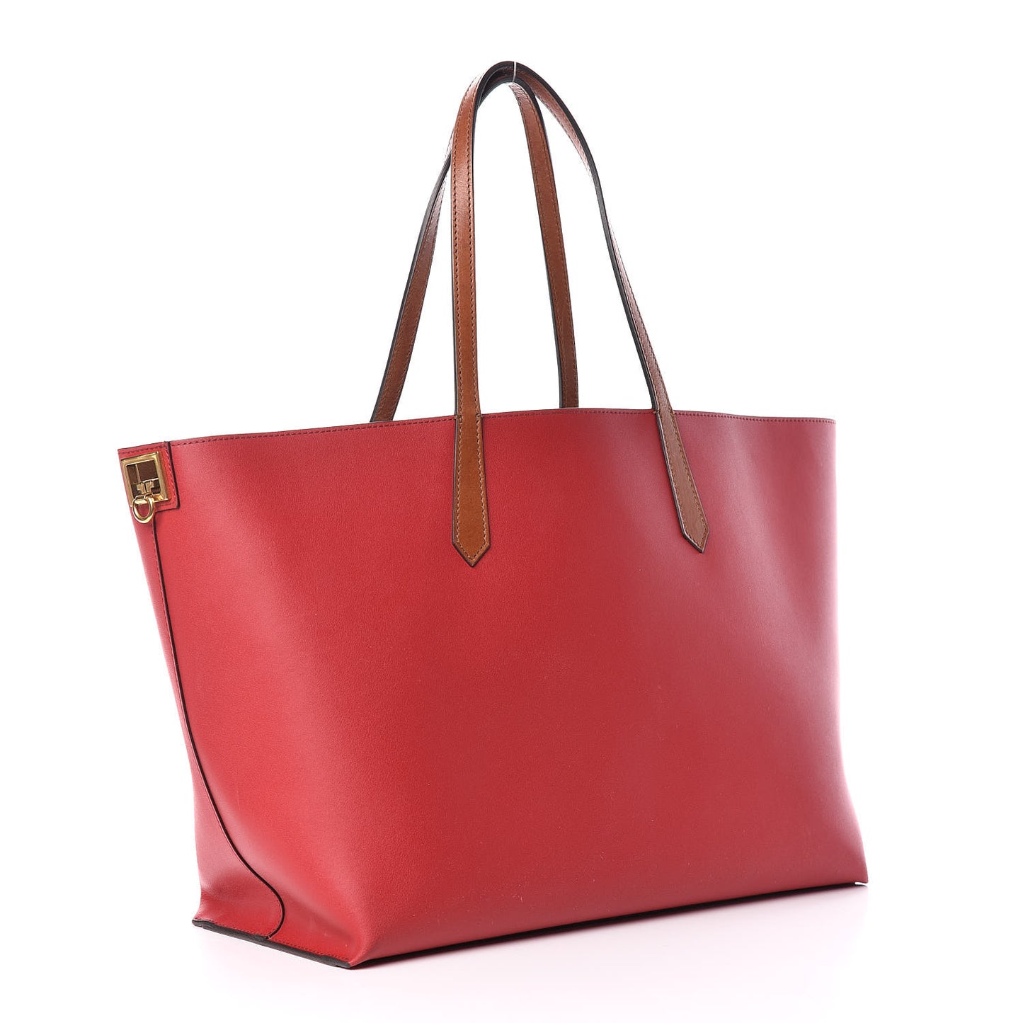 Calfskin Medium GV Shopper Tote Dark Red