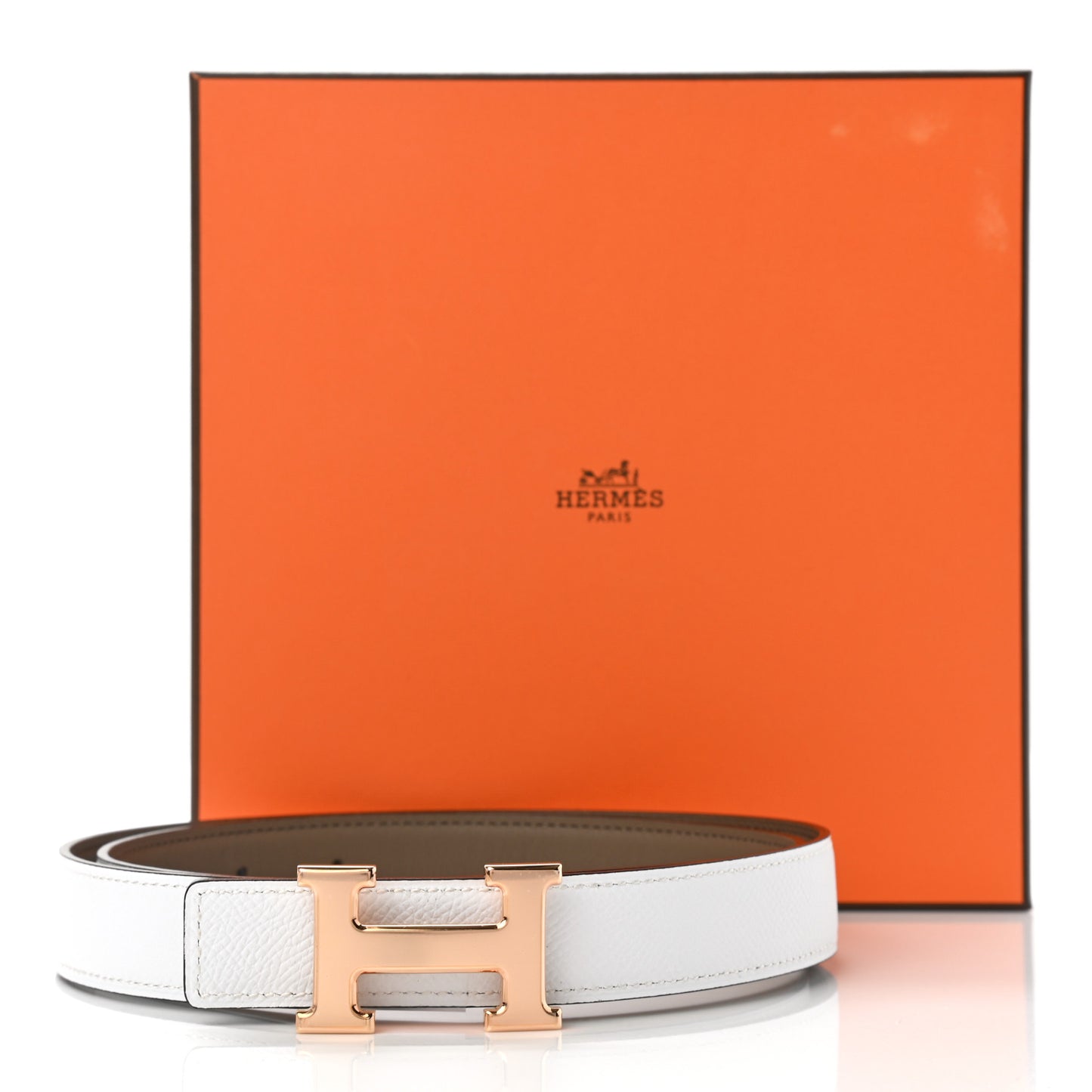 Epsom Swift 24mm Mini H Belt 85 34 Etoupe White