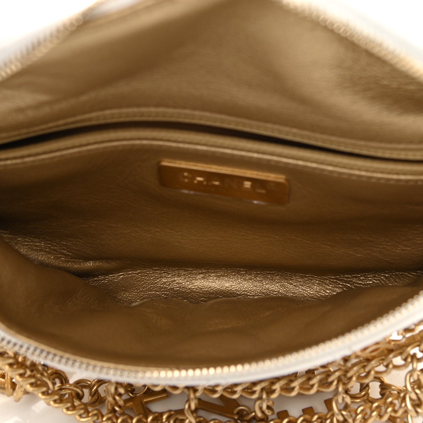Lambskin Quilted All About Chains Waist Belt Bag White