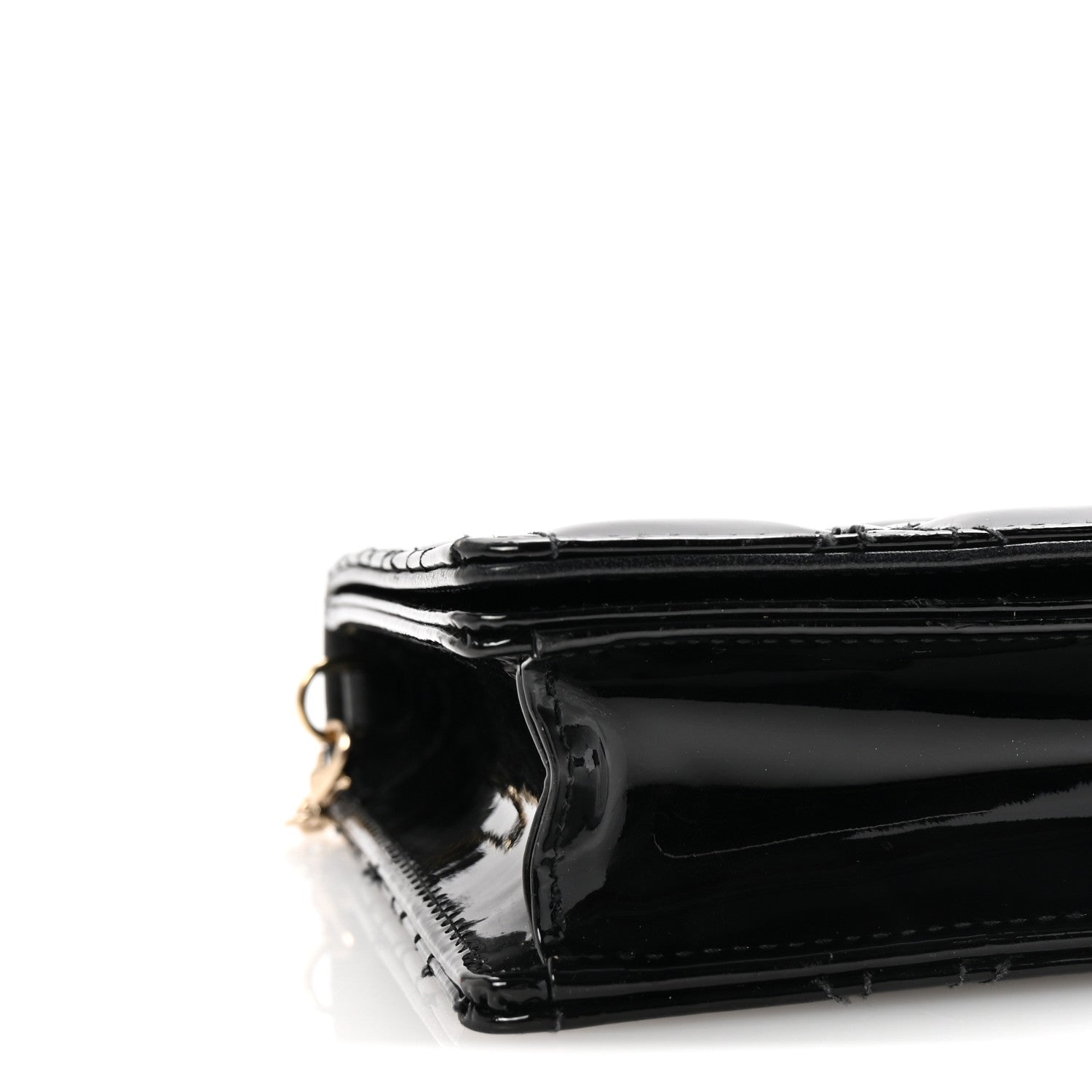 Christian Dior Patent Cannage Lady Dior Chain Wallet Black 9 of 10