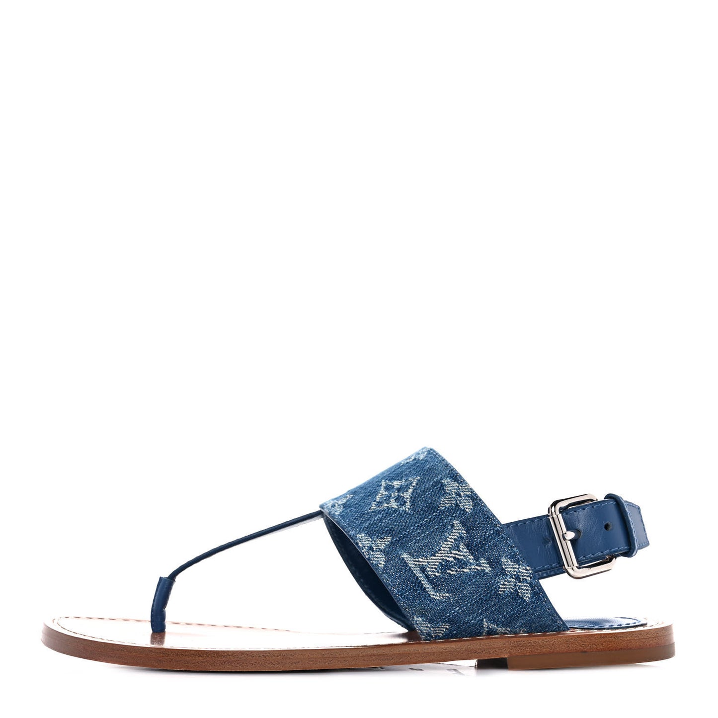 Denim Monogram Sandals 36 Blue