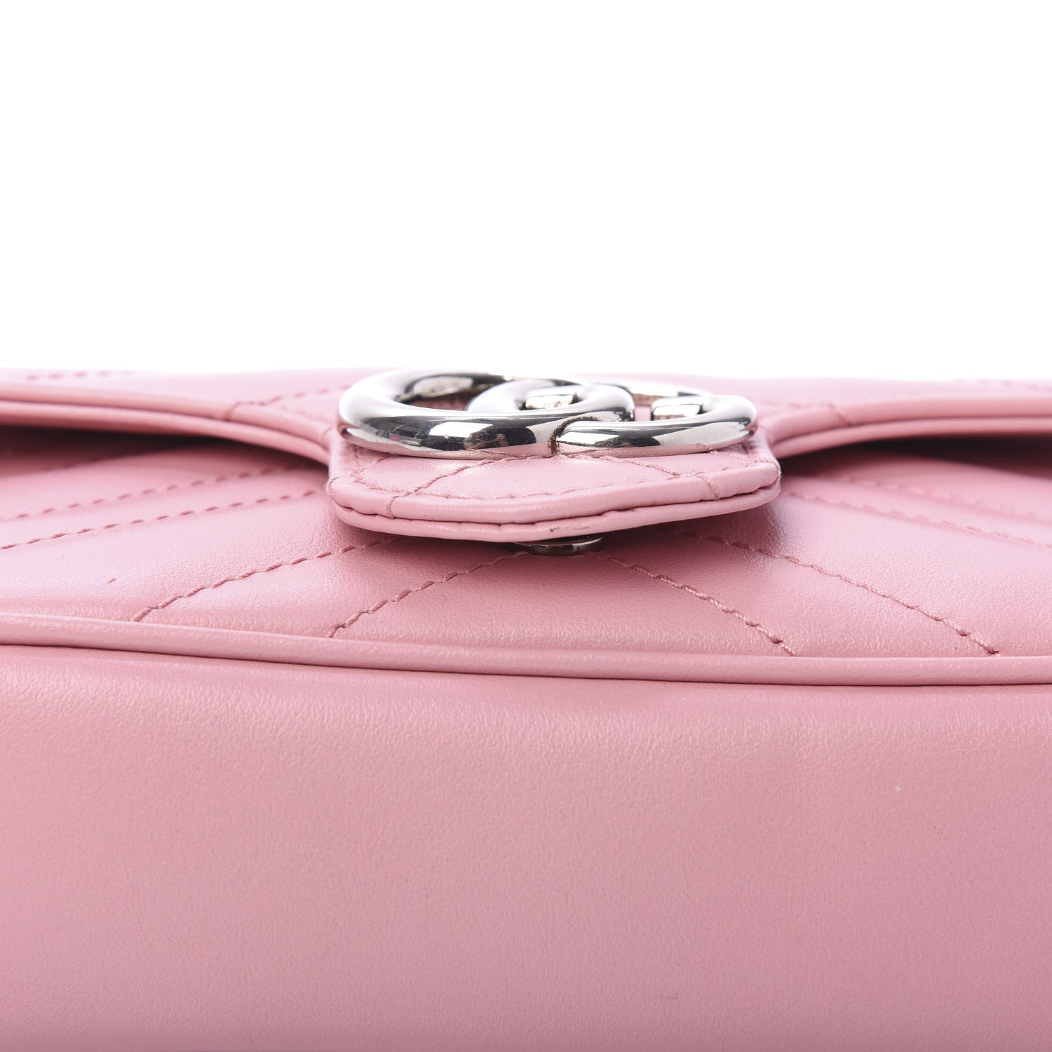 Gucci Calfskin Matelasse Super Mini GG Marmont Shoulder Bag Wild Rose 11 of 12