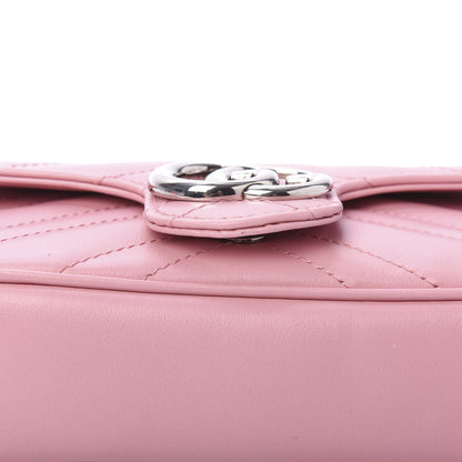 Gucci Calfskin Matelasse Super Mini GG Marmont Shoulder Bag Wild Rose 11 of 12