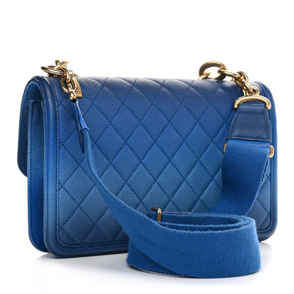 Chanel Caviar Quilted Medium Sunset On The Sea Flap Blue 2 of 9