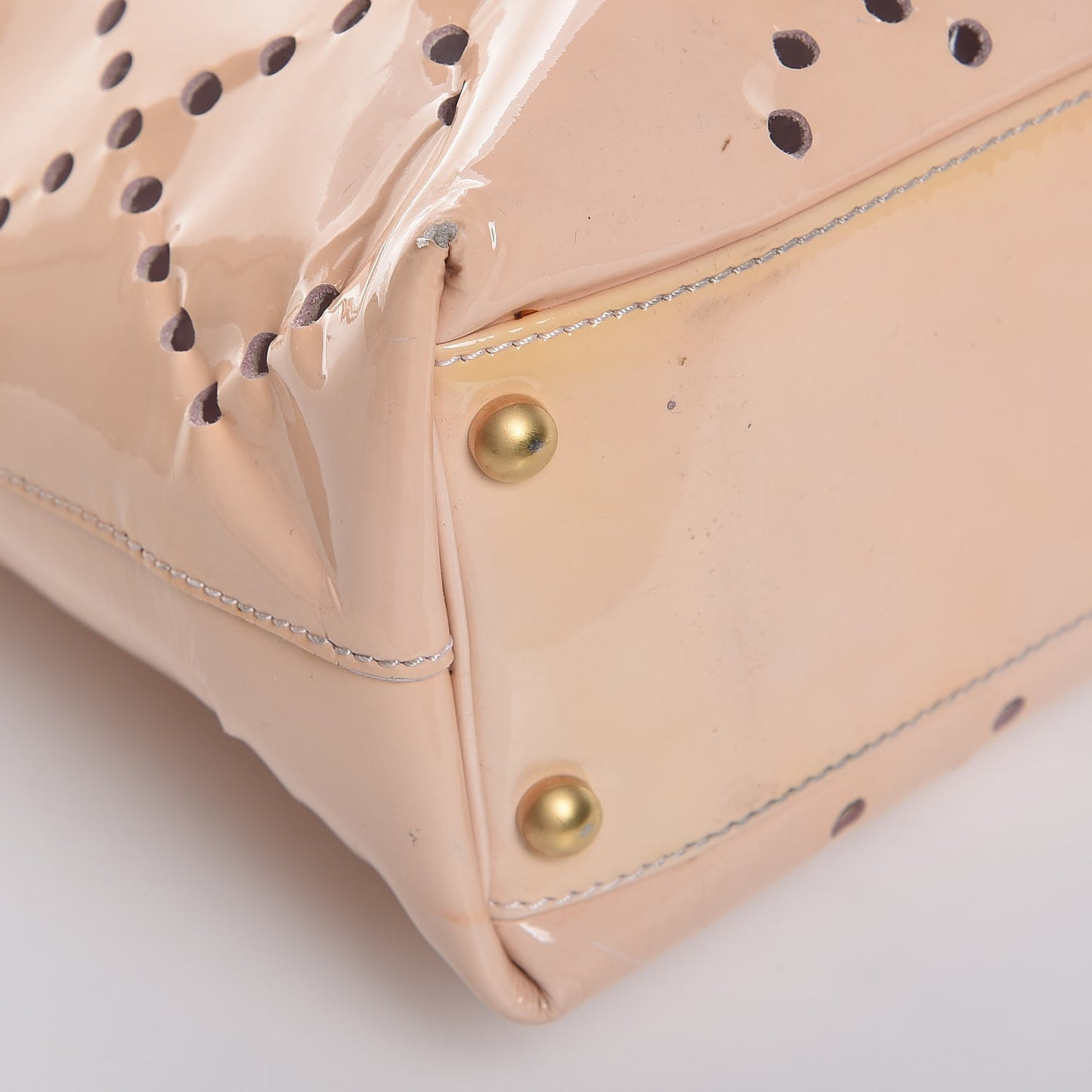 Patent Perforated CC Tote Beige