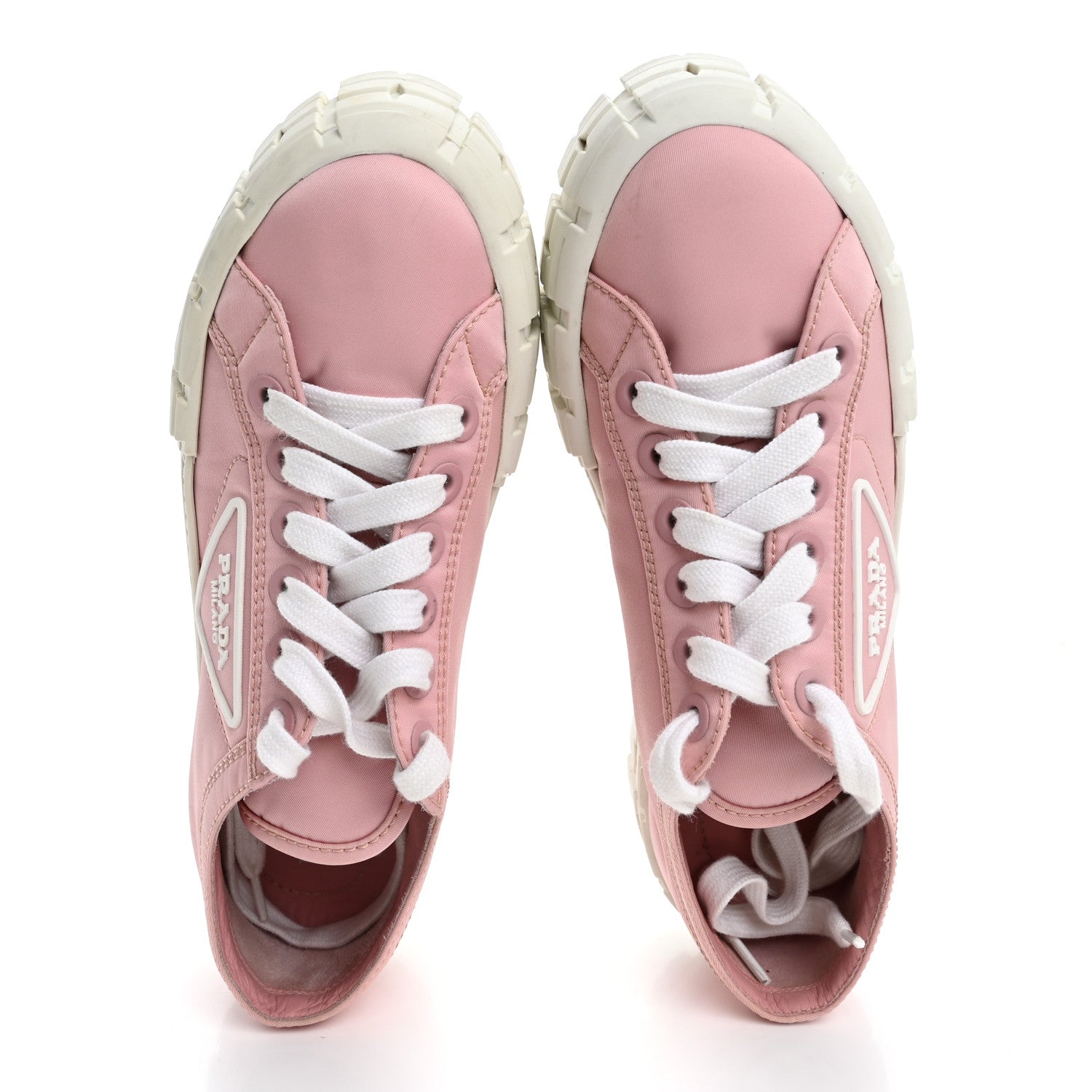 Prada Re-Nylon Gabardine Triangle Logo Double Wheel 50mm Sneakers 37.5 Alabastro 2 of 10