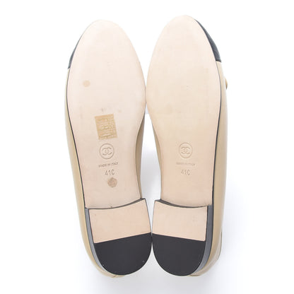 Chanel Lambskin CC Cap Toe Ballerina Flats 41 Beige Black 5 of 11