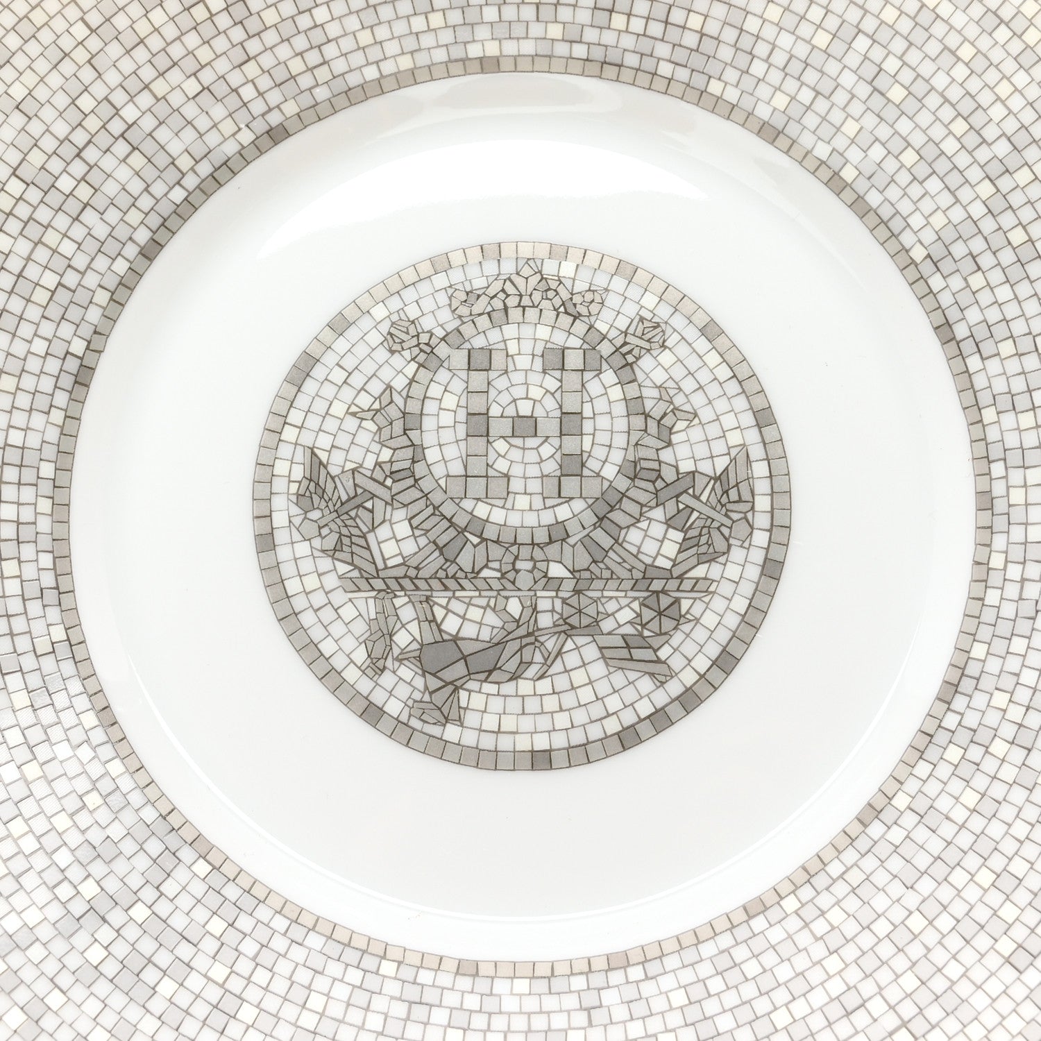 Hermes Porcelain Mosaique Au 24 Platine Breakfast Cup And Saucer Set Of 2 7 of 9