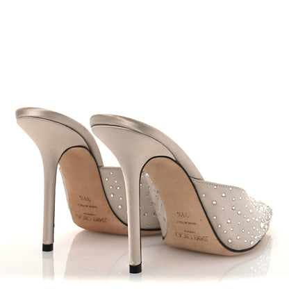 Jimmy Choo Satin Crystal Embellished Rav 100 Mules 39.5 Ballet Pink 9 of 22