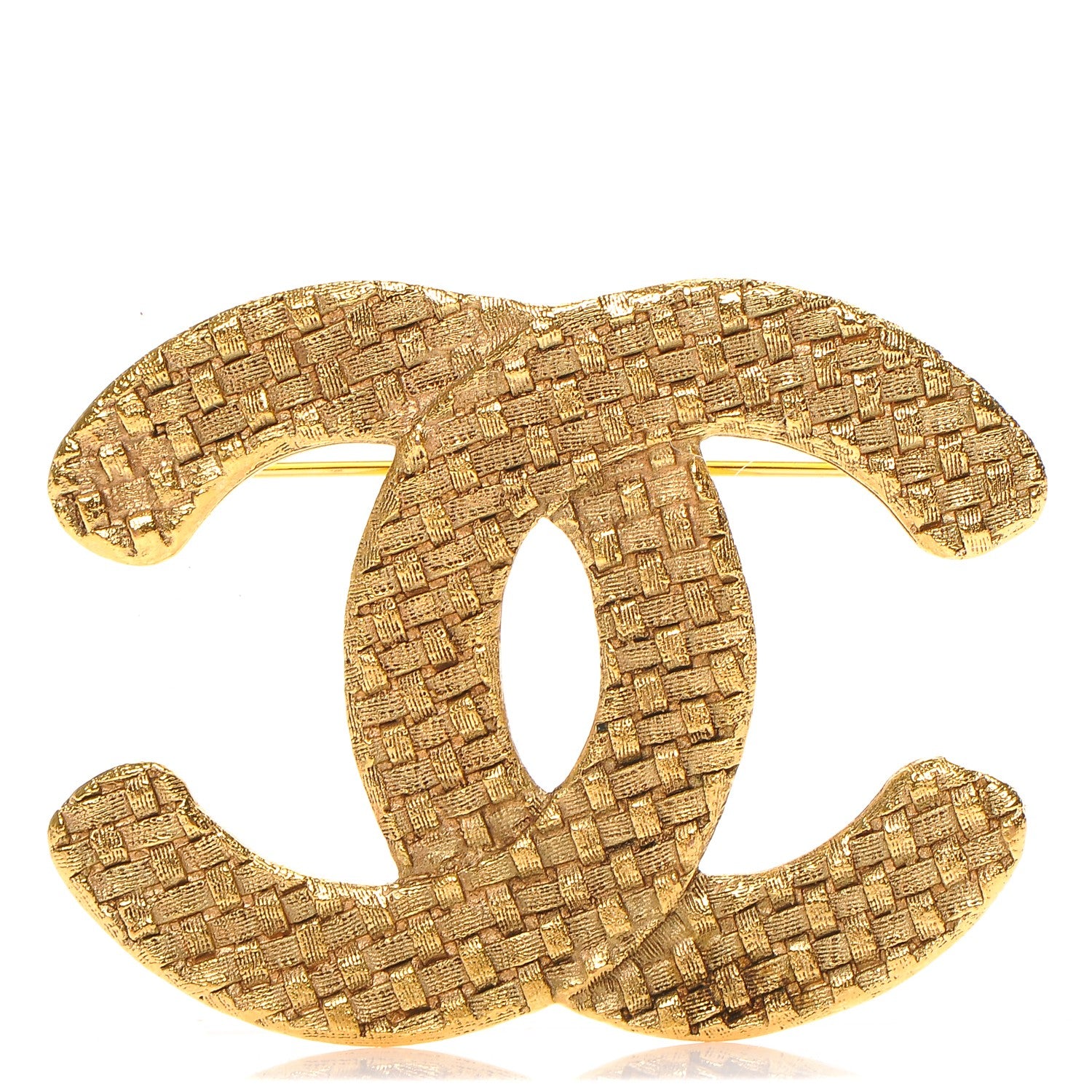 Chanel Quilted CC Brooch Gold 1 of 5