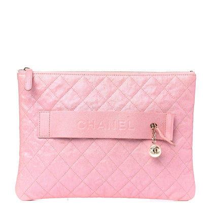 Chanel Iridescent Caviar Medium Night by the C Pouch Clutch Rose Pink 1 of 7