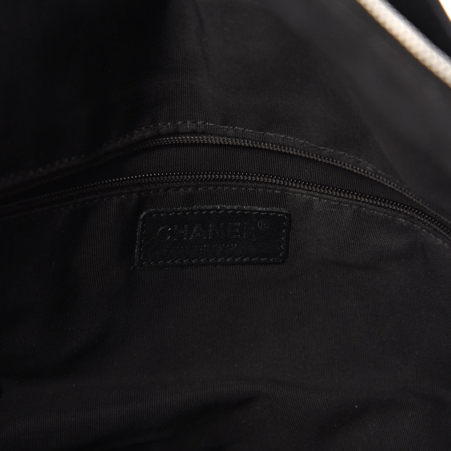 Calfskin Chevron CC All Day Long Boston Black