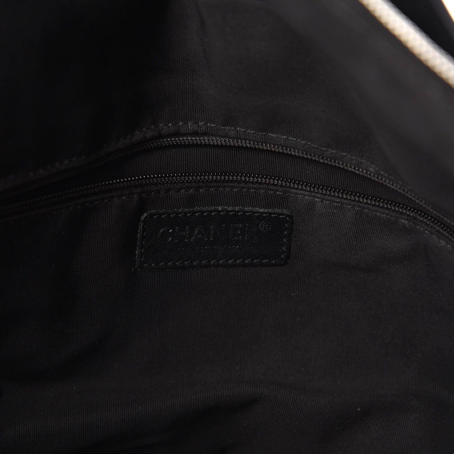 Chanel Calfskin Chevron CC All Day Long Boston Black 8 of 10