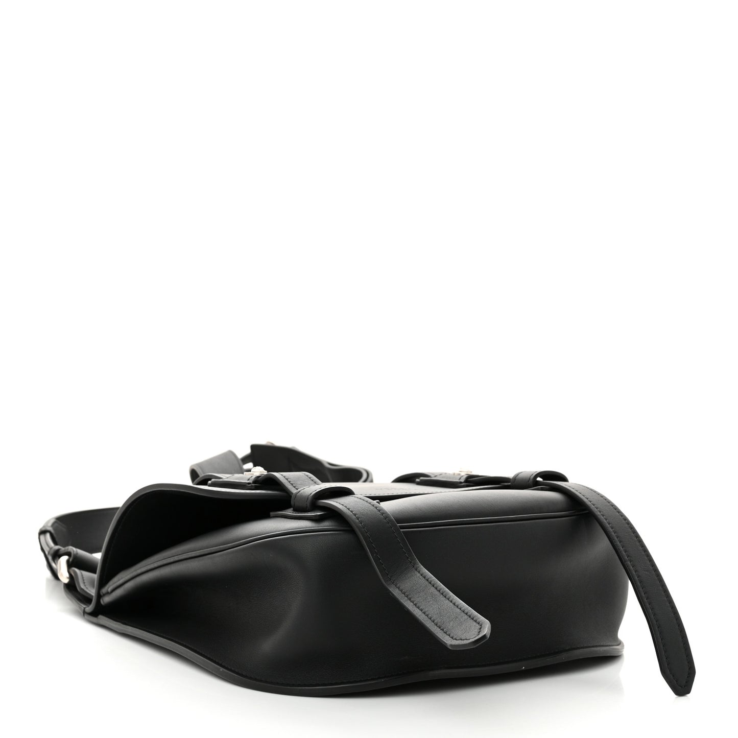 Calfskin Small Biker Chain Satchel Black