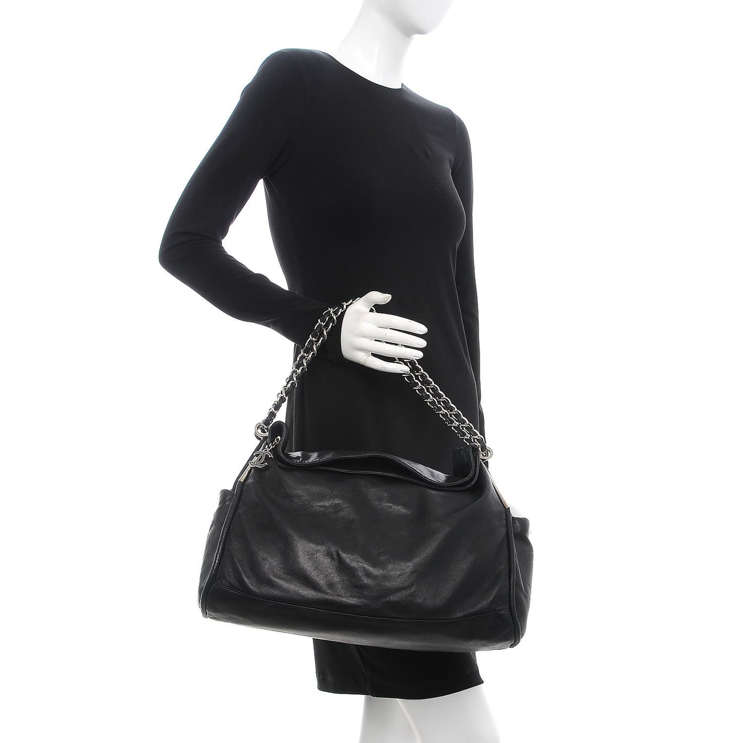 Lambskin Large Ultimate Soft Tote Black