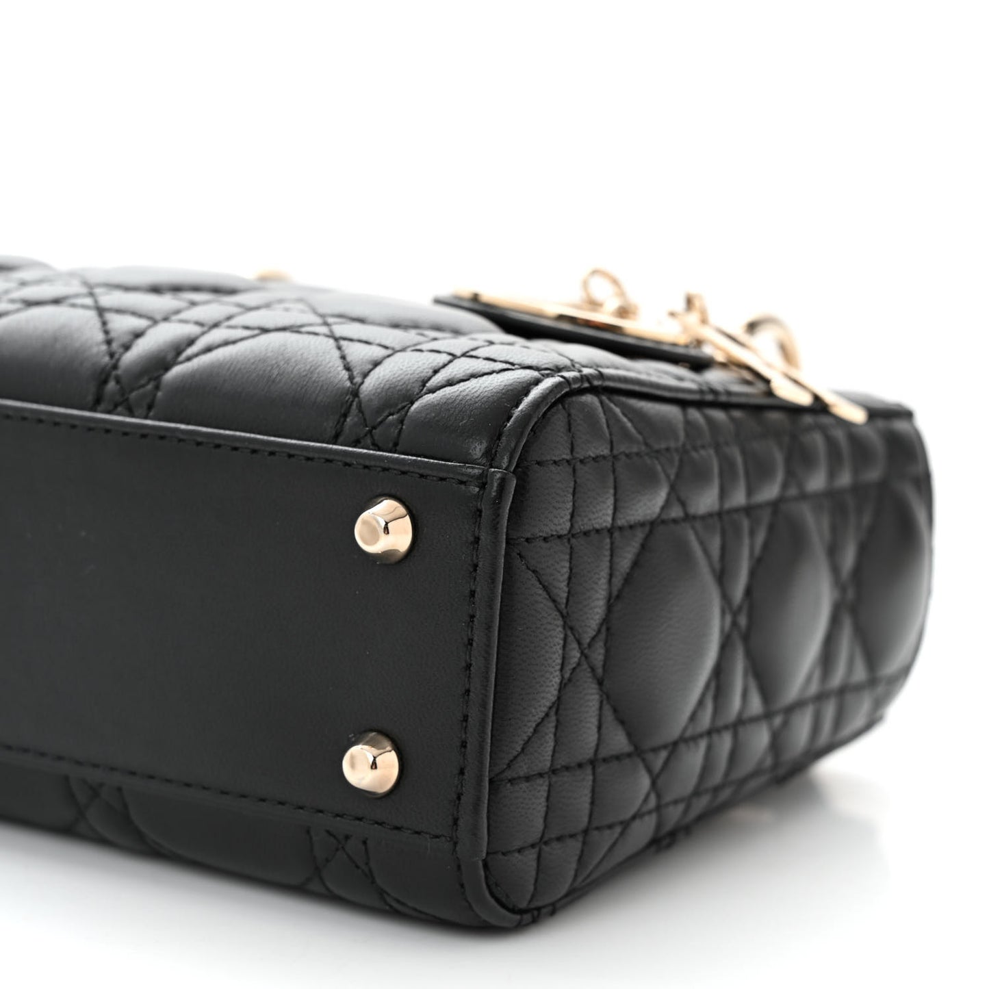Lambskin Cannage Mini Lady Dior Black