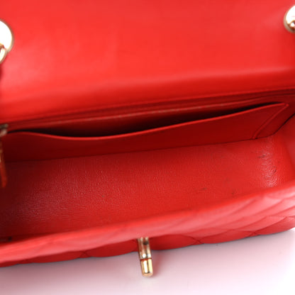 Chanel Lambskin Quilted Mini Rectangular Flap Red 5 of 15