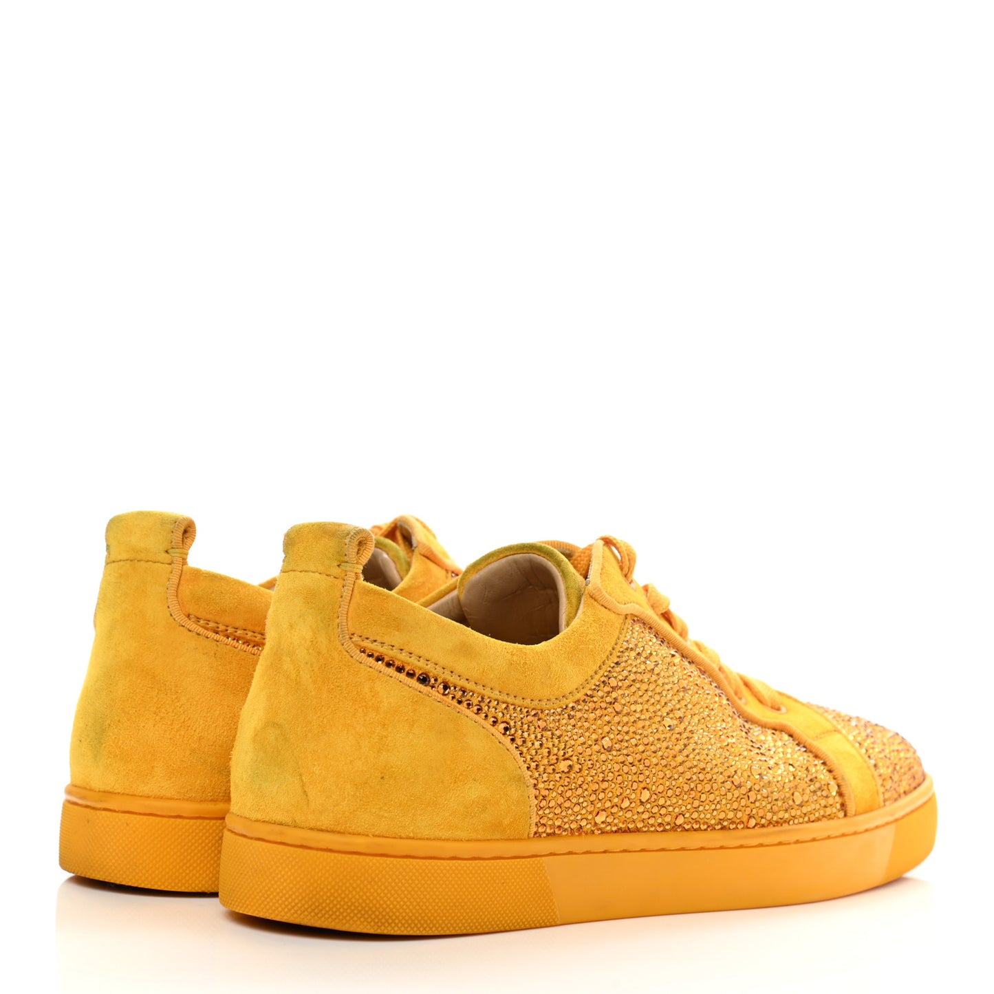 Calfskin Veau Velours Strass Louis Junior Flat Sneakers 41 Topaz