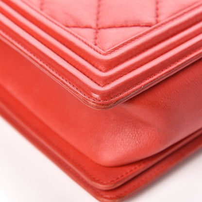 Chanel Calfskin Double Stitch New Medium Boy Flap Red 11 of 13