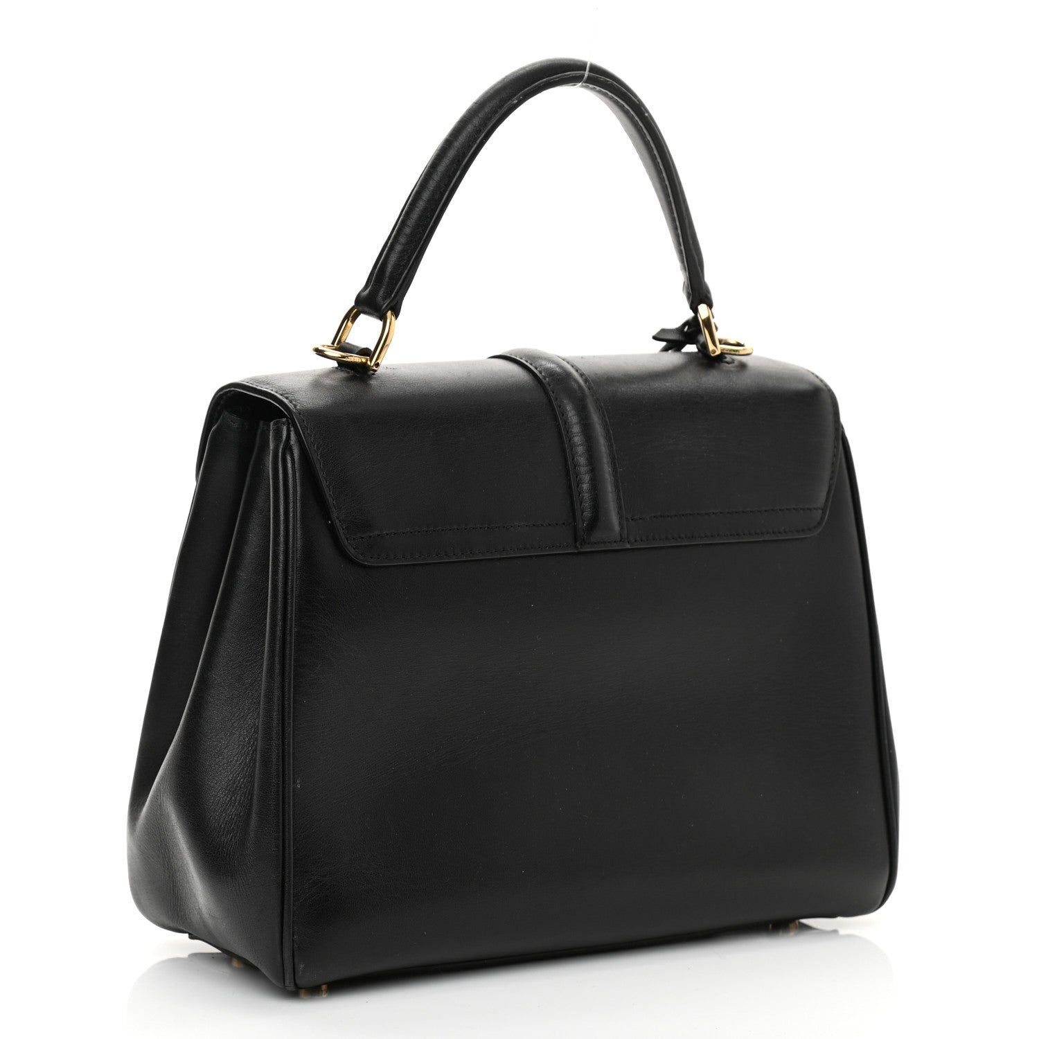 Celine Satinated Calfskin Small 16 Top Handle Bag Black 3 of 16