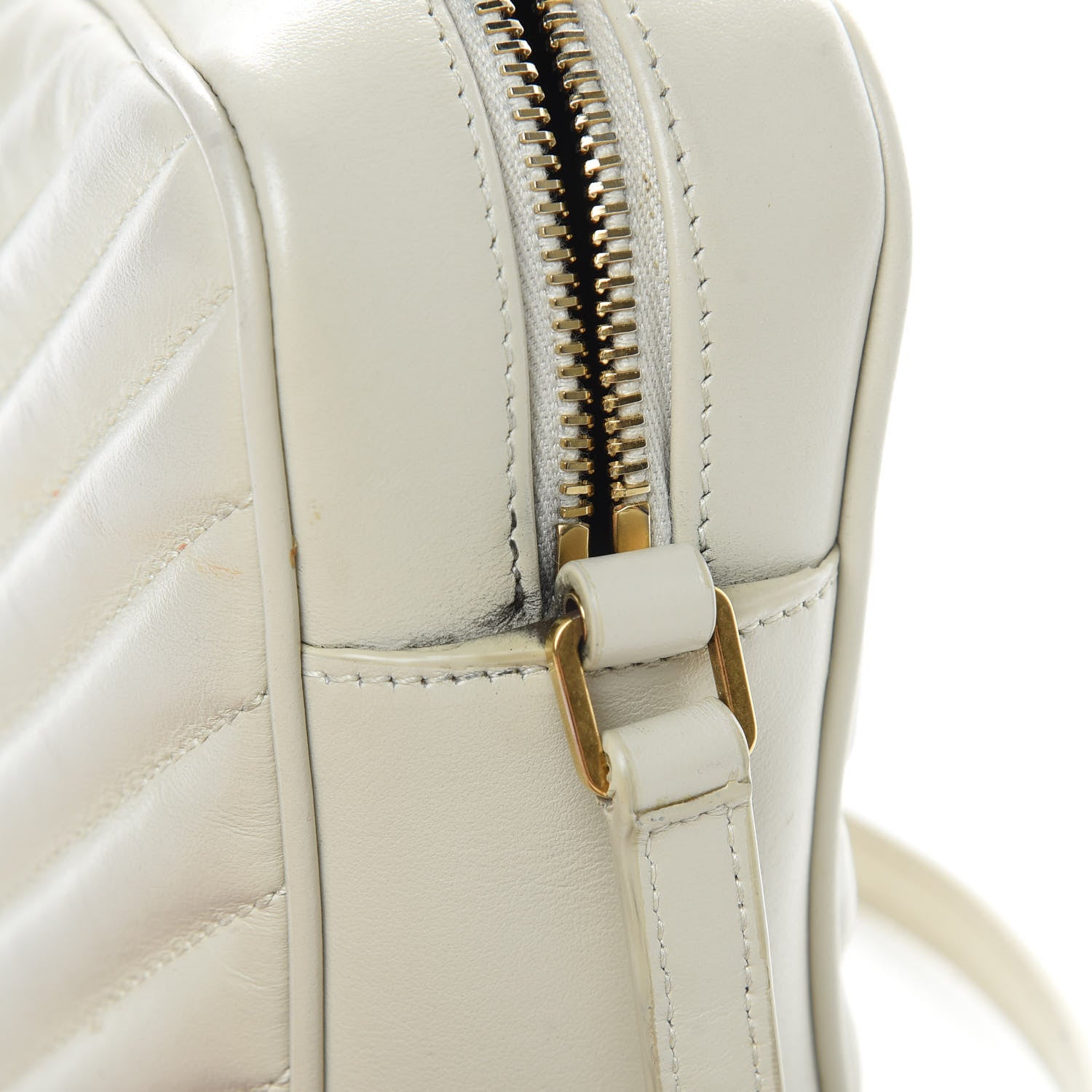 Saint Laurent Calfskin Matelasse Monogram Lou Camera Bag Crema Soft 15 of 17