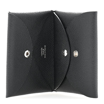 Hermes Epsom Calvi Duo Card Case Black 5 of 8